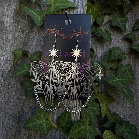 luna moth chain dangles